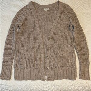 American Eagle Tan Chunky Knit Cardigan Large